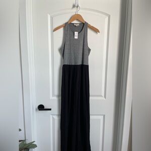 LOFT Outlet Black and Gray Racerback Maxi Dress